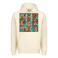 Sandshell Western Turquoise Glitter Cowhide Leopard Seamless Premium Hoodie - FaDigitalArtStudio