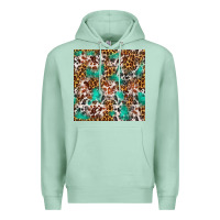 Seafoam Western Turquoise Glitter Cowhide Leopard Seamless Premium Hoodie - FaDigitalArtStudio