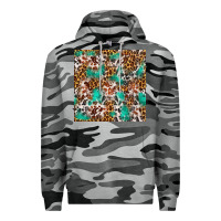 Slate Camo Western Turquoise Glitter Cowhide Leopard Seamless Premium Hoodie - FaDigitalArtStudio