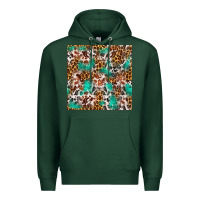 Sports Green Western Turquoise Glitter Cowhide Leopard Seamless Premium Hoodie - FaDigitalArtStudio