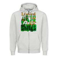 Dove Grey St. Patrick's I don't need luck i have skills Zipper Hoodie - OliviaCreatesArt