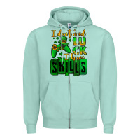 Seafoam St. Patrick's I don't need luck i have skills Zipper Hoodie - OliviaCreatesArt