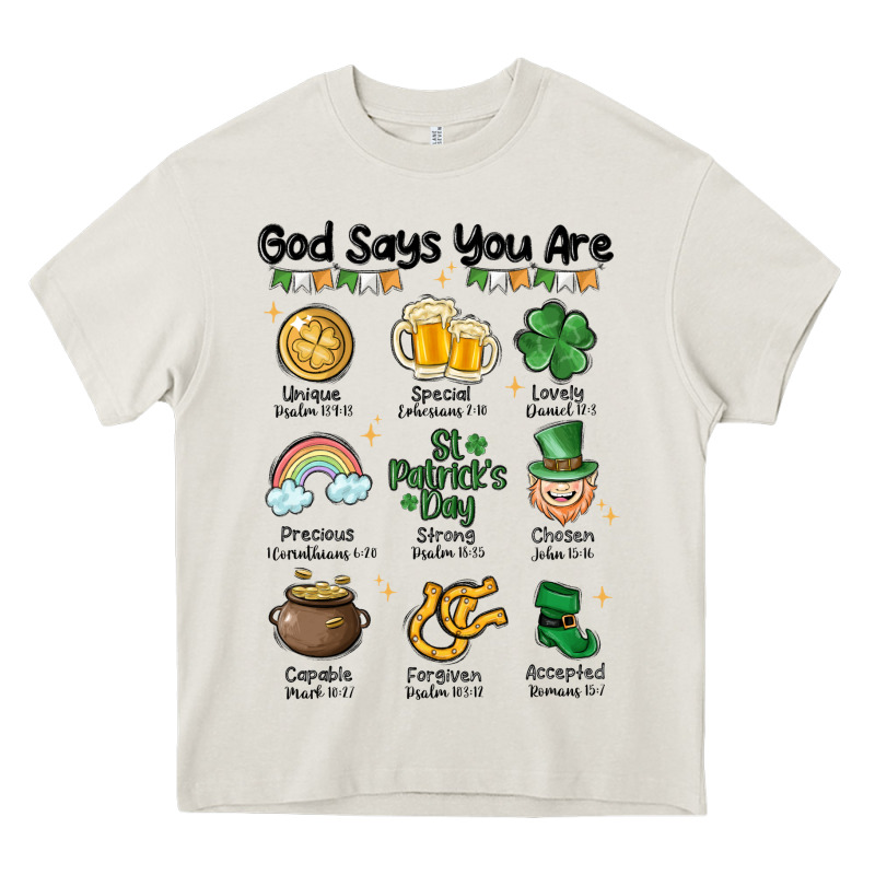 God Says You Are St Patrick's Day Heavy Core Tee by MaliasSmallBusiness | Teevron