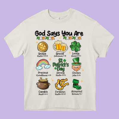 God Says You Are St Patrick's Day Heavy Core Tee Designed By Maliassmallbusiness