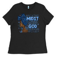 Black even in the midst of may storm afro woman Ladies Tee - MaliasSmallBusiness
