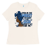 Bone even in the midst of may storm afro woman Ladies Tee - MaliasSmallBusiness