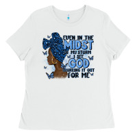 White even in the midst of may storm afro woman Ladies Tee - MaliasSmallBusiness