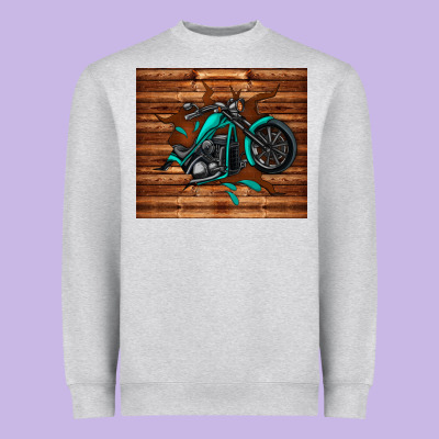 Woodgrain Motorcycle Heavyweight Sweatshirt Designed By Tumblerdesignbyshophia