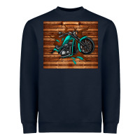 Navy woodgrain motorcycle Heavyweight Sweatshirt - TumblerDesignByShophia