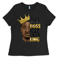 Black hustle like a boss live like a king malia Ladies Tee - MaliasSmallBusiness