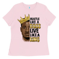 Bubblegum Pink hustle like a boss live like a king malia Ladies Tee - MaliasSmallBusiness