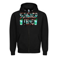 Black Summer Time Cowhide Serape Zipper Hoodie - CowCowDesign