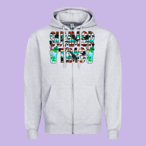 Summer Time Cowhide Serape Zipper Hoodie Designed By Cowcowdesign