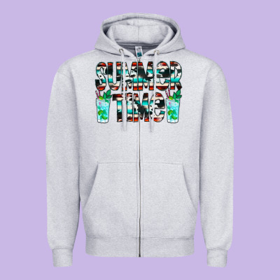 Summer Time Cowhide Serape Zipper Hoodie Designed By Cowcowdesign