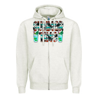 Oatmeal Heather Summer Time Cowhide Serape Zipper Hoodie - CowCowDesign