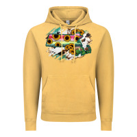 Vintage Mustard Massachusetts State Map Vintage Hoodie - RanaPortraitStore