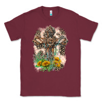 Burgundy Western with Crosses Classic Tee - LillyAllenDesigns