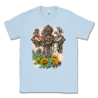 Dusty Blue Western with Crosses Classic Tee - LillyAllenDesigns