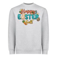 Heather Grey Happy Easter y'all Easter Day Heavyweight Sweatshirt - HowdyJamesFarm