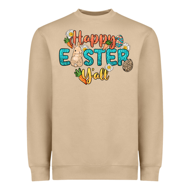 Happy Easter Y'all Easter Day Heavyweight Sweatshirt by HowdyJamesFarm | Teevron