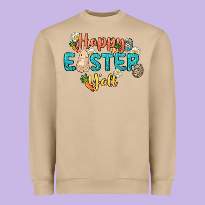 Happy Easter Y'all Easter Day Heavyweight Sweatshirt Designed By Howdyjamesfarm