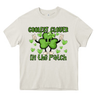 Cream coolest clover to pinch Heavy Core Tee - MaliasSmallBusiness