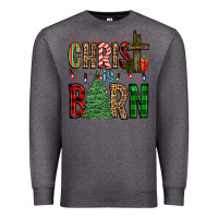 Charcoal Heather christ is born Premium Sweatshirt - FaDigitalArtStudio