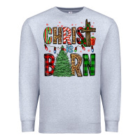 Heather Grey christ is born Premium Sweatshirt - FaDigitalArtStudio