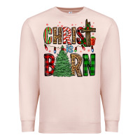 Pale Pink christ is born Premium Sweatshirt - FaDigitalArtStudio