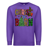 Purple christ is born Premium Sweatshirt - FaDigitalArtStudio
