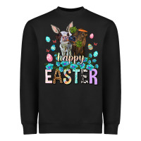 Black Happy Easter Heifers Easter Day Heavyweight Sweatshirt - HowdyJamesFarm