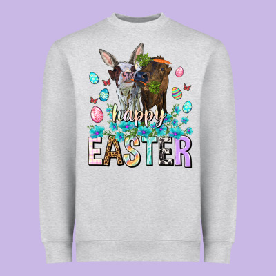 Happy Easter Heifers Easter Day Heavyweight Sweatshirt Designed By Howdyjamesfarm