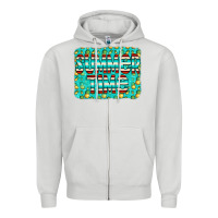 Dove Grey summer time glitter pineable Zipper Hoodie - CowCowDesign