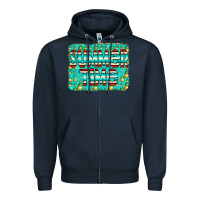 Navy summer time glitter pineable Zipper Hoodie - CowCowDesign
