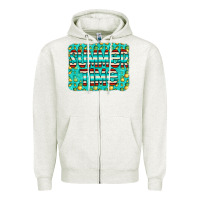 Oatmeal Heather summer time glitter pineable Zipper Hoodie - CowCowDesign