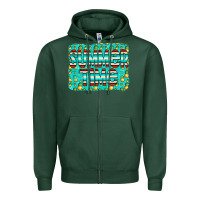 Sports Green summer time glitter pineable Zipper Hoodie - CowCowDesign