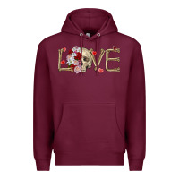 Burgundy Skull love Valentine's Day Premium Hoodie - FaDigitalArtStudio