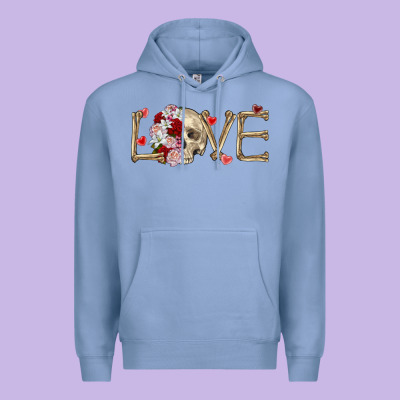 Skull Love Valentine's Day Premium Hoodie Designed By Fadigitalartstudio