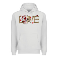 Dove Grey Skull love Valentine's Day Premium Hoodie - FaDigitalArtStudio