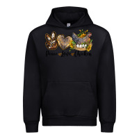 Black peace love chicken Urban Hoodie - LillyAllenDesigns