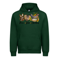 Forest Green peace love chicken Urban Hoodie - LillyAllenDesigns