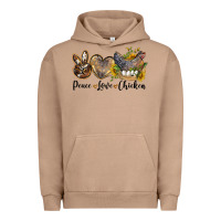 Pigment Burro peace love chicken Urban Hoodie - LillyAllenDesigns