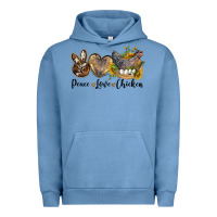 Pigment Pebble Blue peace love chicken Urban Hoodie - LillyAllenDesigns