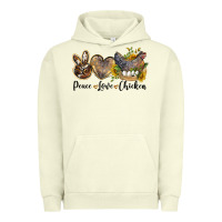 Pigment Pistachio peace love chicken Urban Hoodie - LillyAllenDesigns