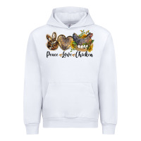White peace love chicken Urban Hoodie - LillyAllenDesigns