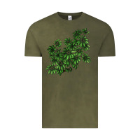 Vintage Olive Botanical Schefflera Illustrations Vintage Tee - LillyAllenDesigns