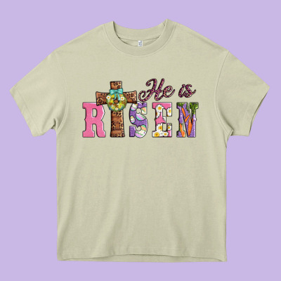 Easter He ıs Risen Heavy Core Tee Designed By Adodesignshop