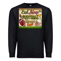 Black eat sleep football repeat tumbler Premium Sweatshirt - BundleAndBundleShop