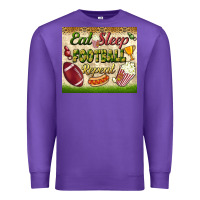 Purple eat sleep football repeat tumbler Premium Sweatshirt - BundleAndBundleShop
