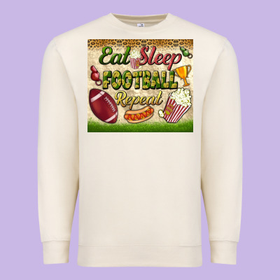 Eat Sleep Football Repeat Tumbler Premium Sweatshirt Designed By Bundleandbundleshop